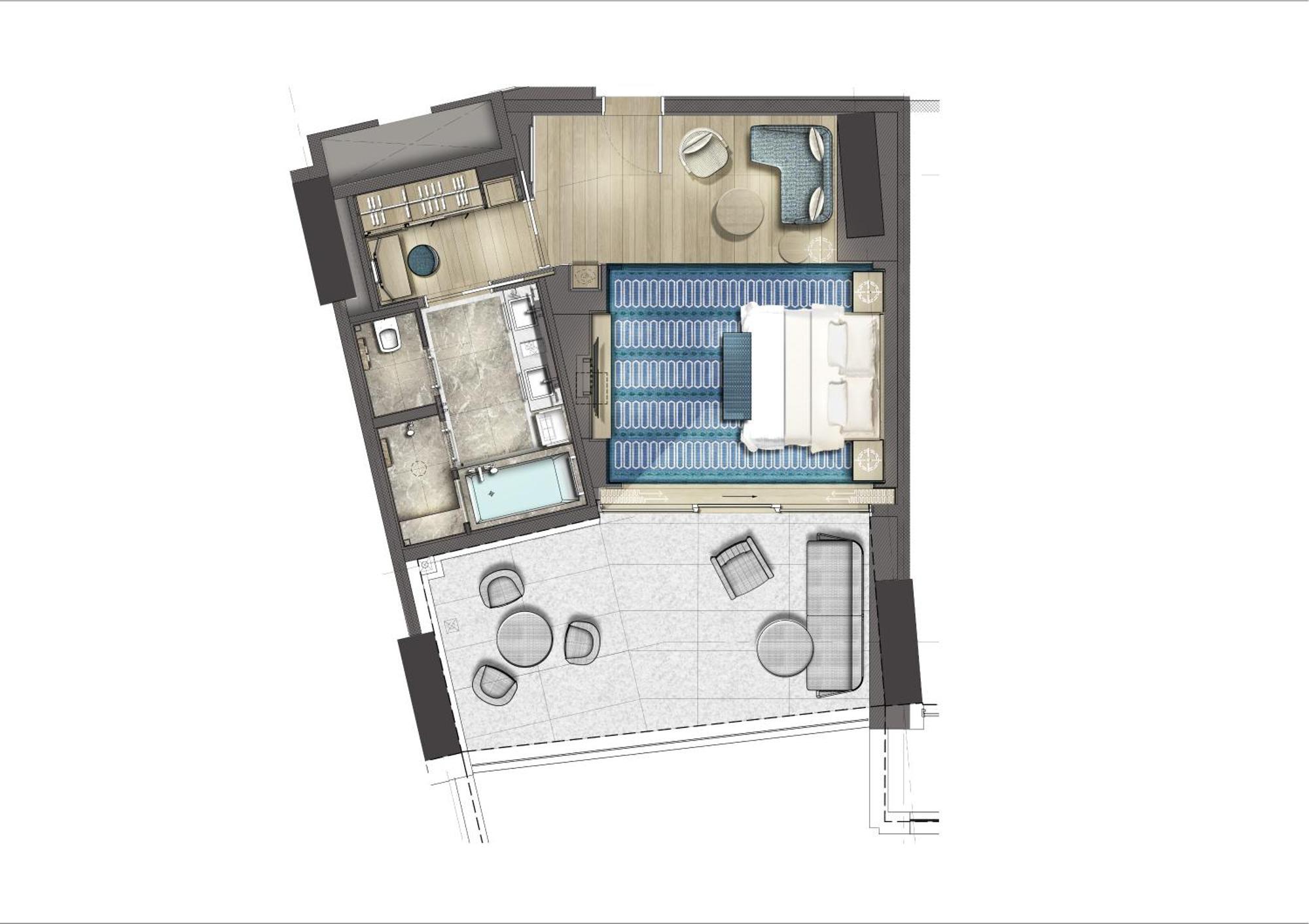City Of Dreams Mediterranean - Integrated Resort, Casino & Entertainment 利马索尔 客房 照片 Floorplan of a typical apartment